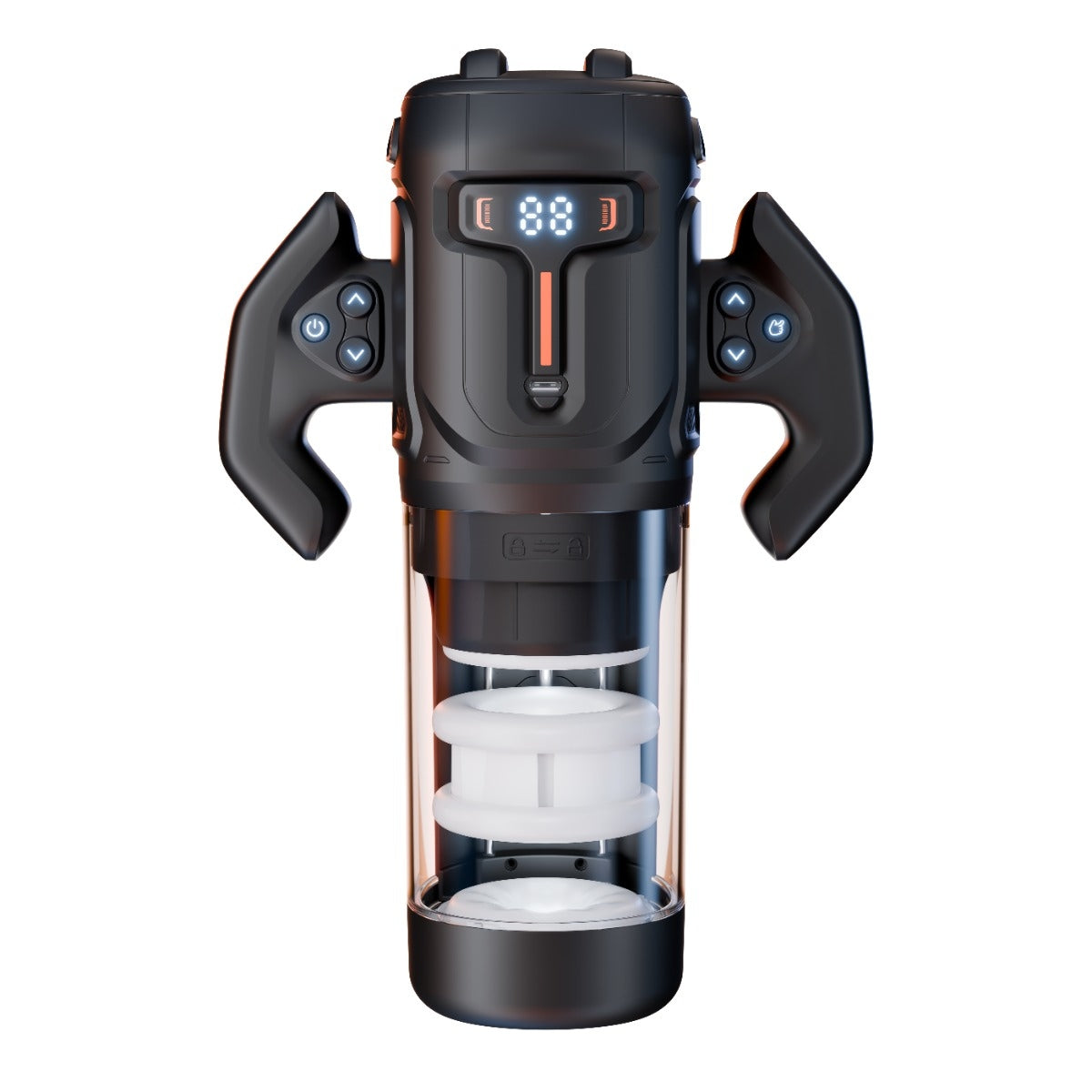 Amovibe Turbo Thrusting & Rotating Male Masturbator Black