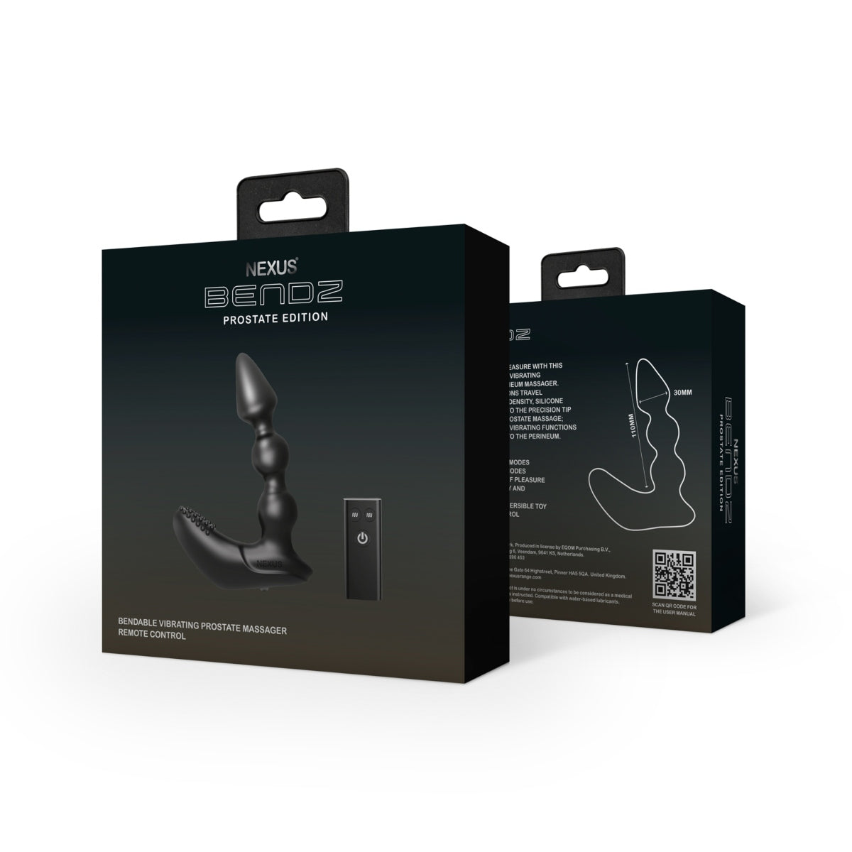 Nexus Bendz Prostate Edition Remote Control Bendable Vibrating Prostate Massager Black