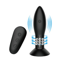 Pretty Love Mr Play Rotating Beads Remote Control Butt Plug Black