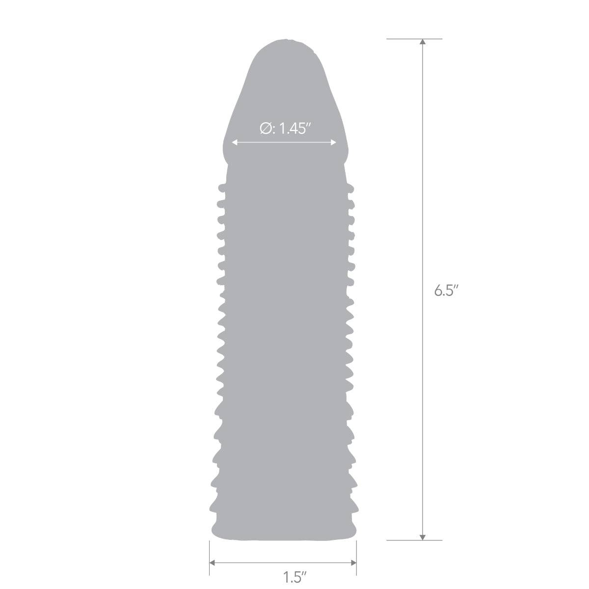 Blue Line Triple Sensation Penis Enhancing Sleeve Extension 6.5 Inch - Simply Pleasure