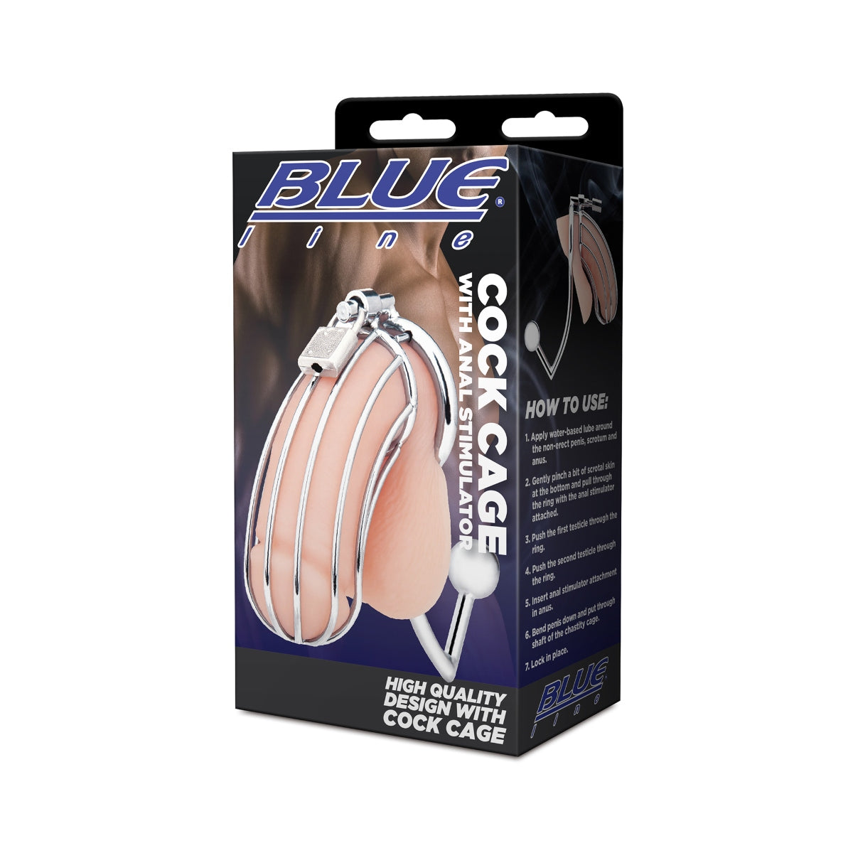 Blue Line Cock Cage With Anal Stimulator Silver - Simply Pleasure