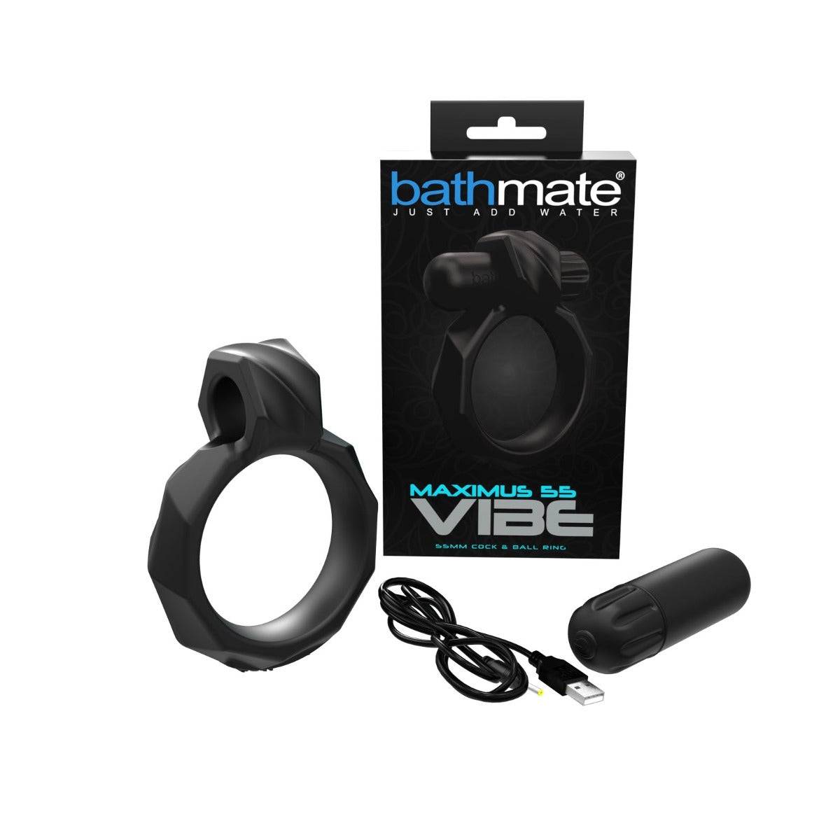 Bathmate Maximus Vibe 55 Vibrating Cock & Ball Ring Black - Simply Pleasure