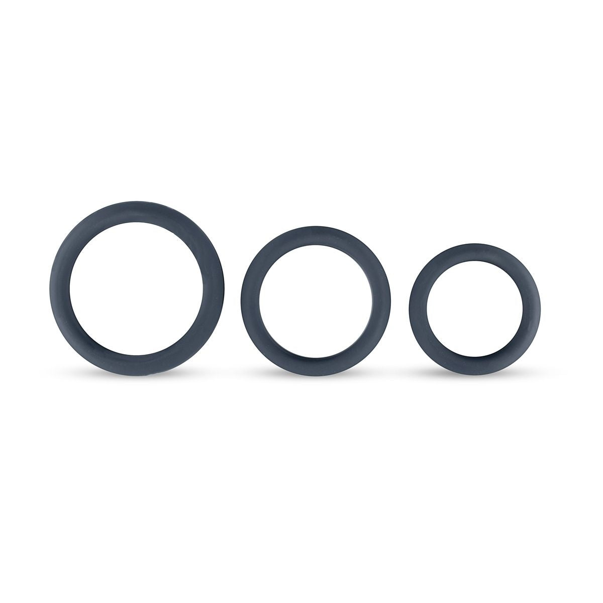 Boners 3 Piece Flat Cock Ring Kit Grey - Simply Pleasure