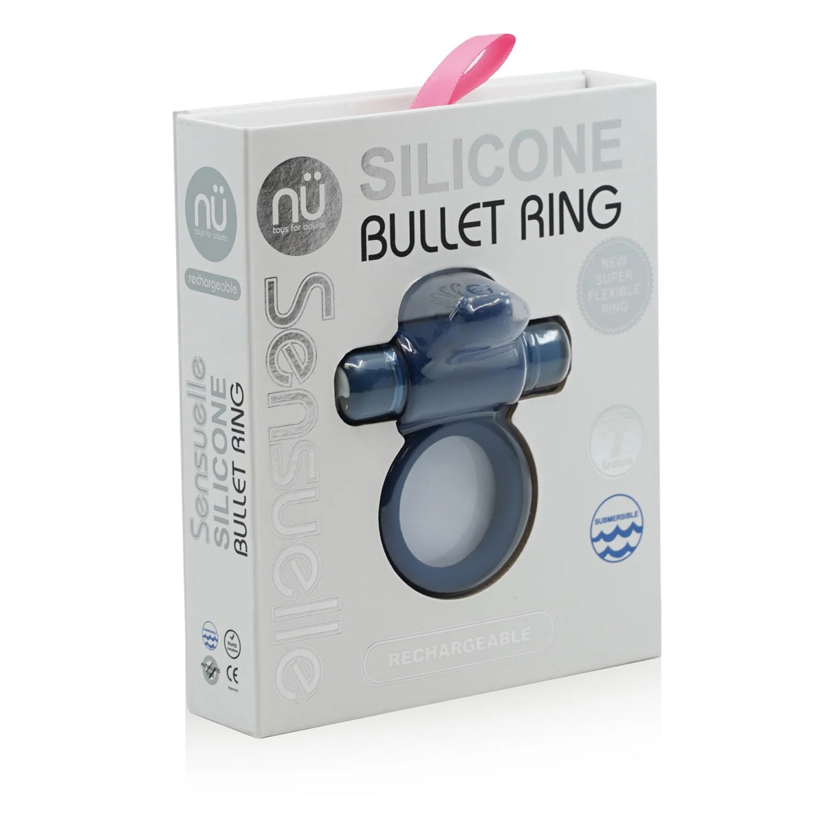 Nu Sensuelle Silicone Vibrating Cock Ring Navy Blue