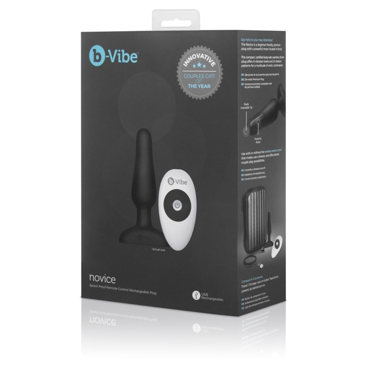 b-Vibe Novice Remote Control Vibrating Butt Plug Black