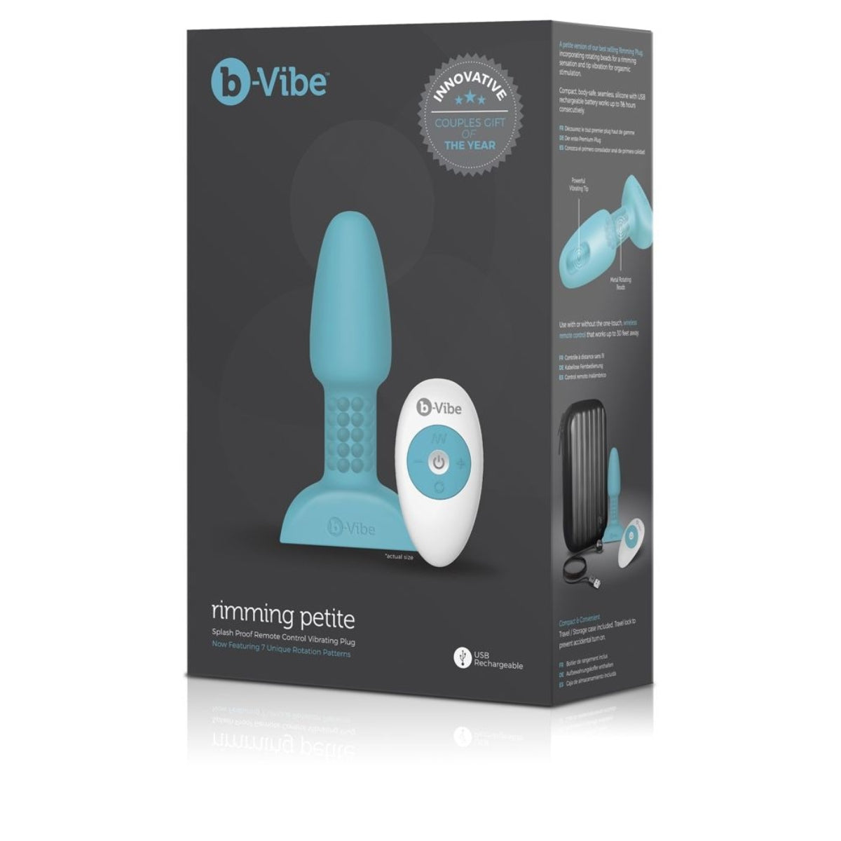 b-Vibe Rimming Petite Remote Control Vibrating Butt Plug Teal