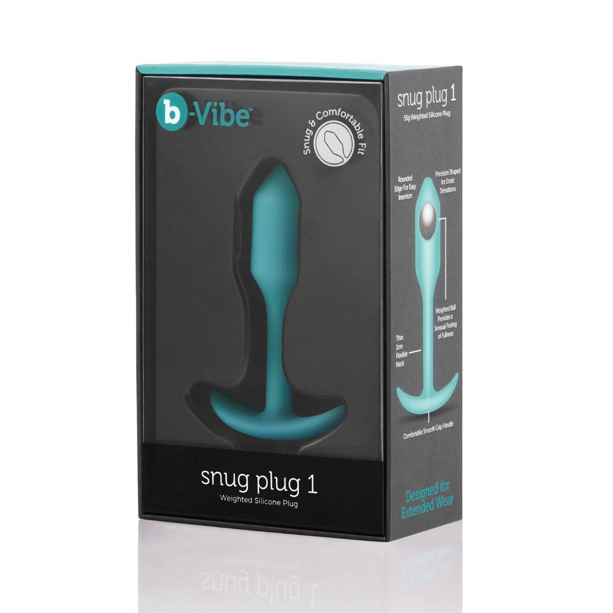 b-Vibe Snug Plug 1 Weighted Silicone Butt Plug Mint - Simply Pleasure