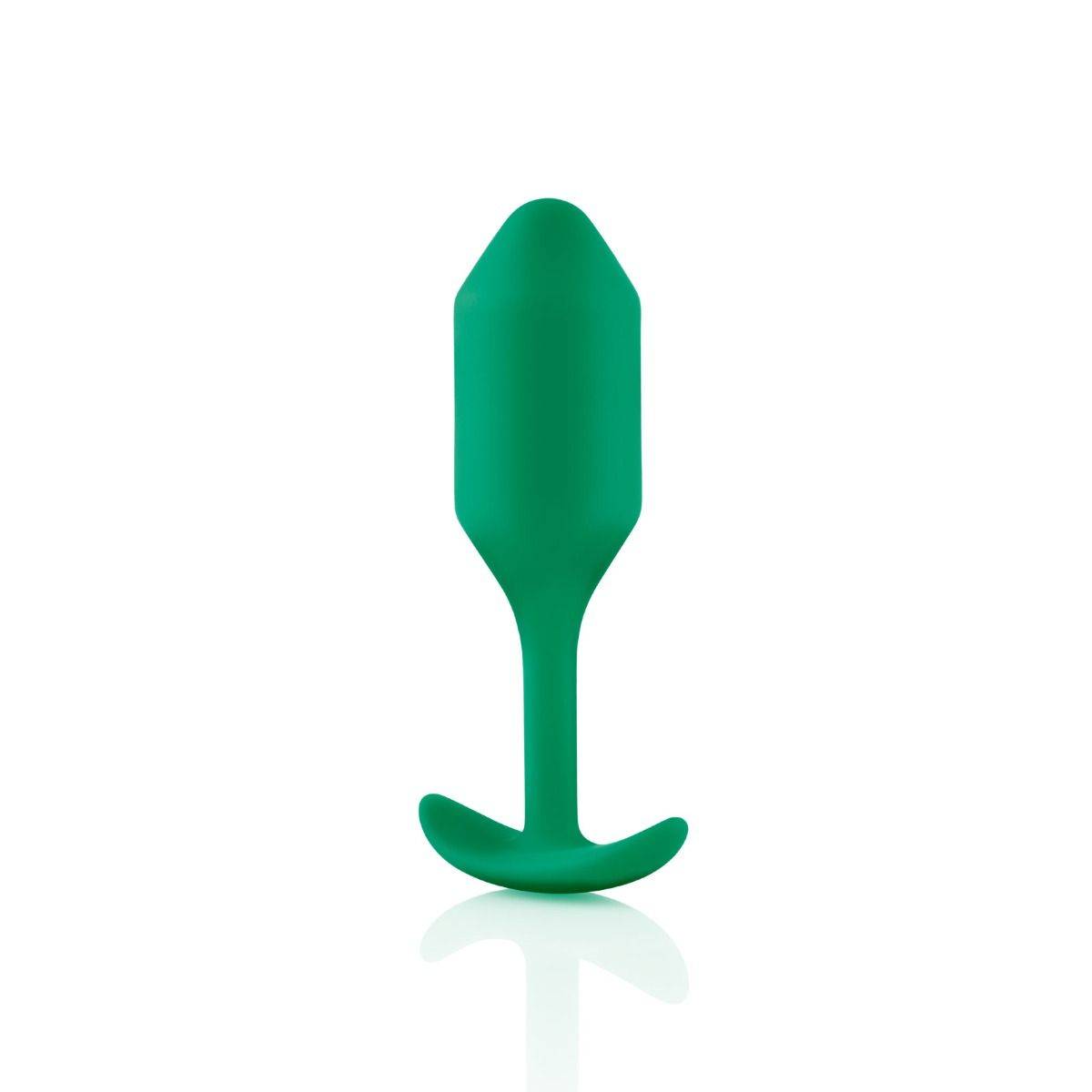 b-Vibe Snug Plug 2 Weighted Silicone Butt Plug Green - Simply Pleasure