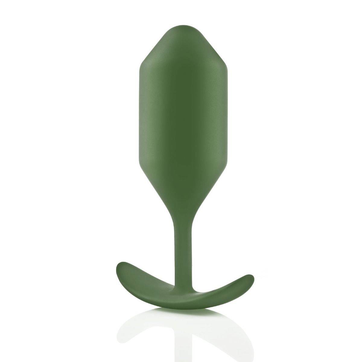 b-Vibe Snug Plug 4 Weighted Silicone Butt Plug Army Green - Simply Pleasure