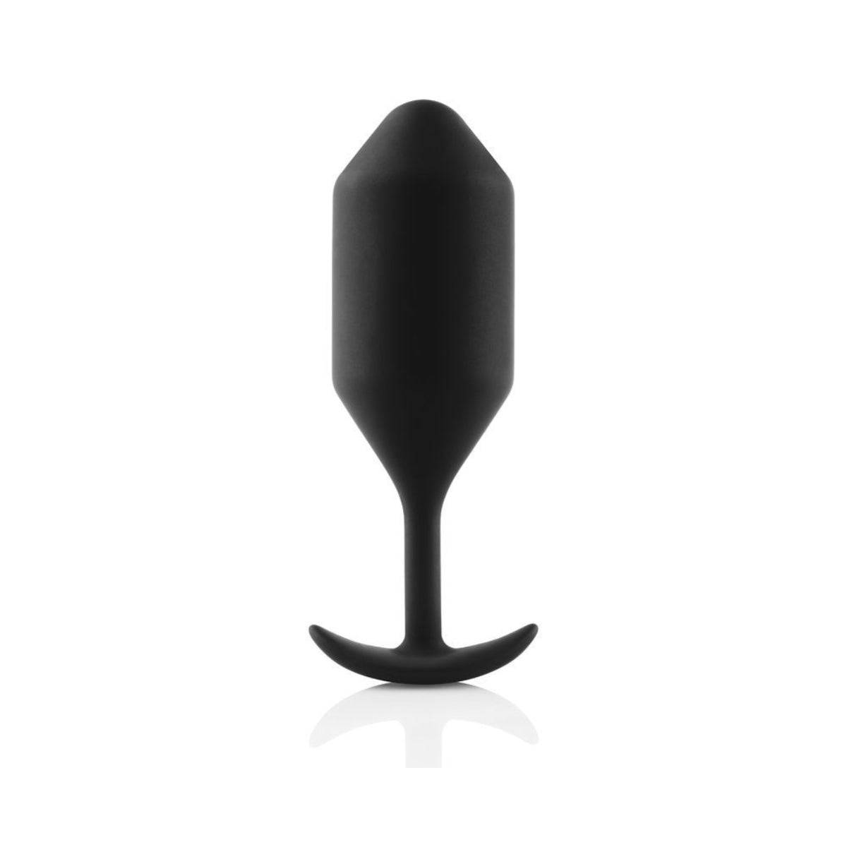 b-Vibe Snug Plug 4 Weighted Silicone Butt Plug Black - Simply Pleasure