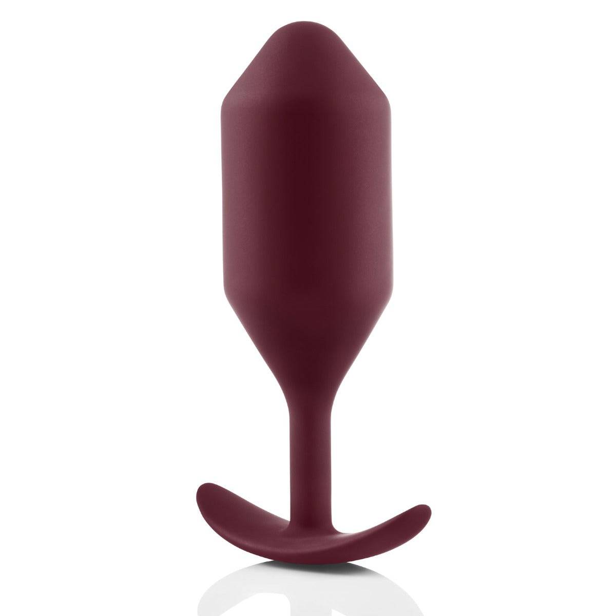 b-Vibe Snug Plug 5 Weighted Silicone Butt Plug Maroon - Simply Pleasure