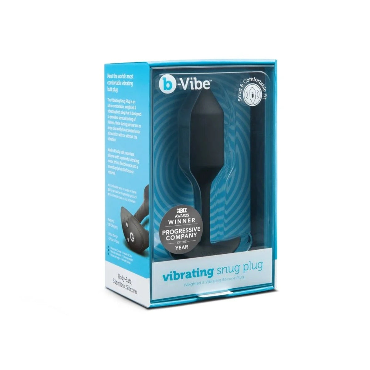 b-Vibe Snug Plug Weighted & Vibrating Butt Plug Black Medium