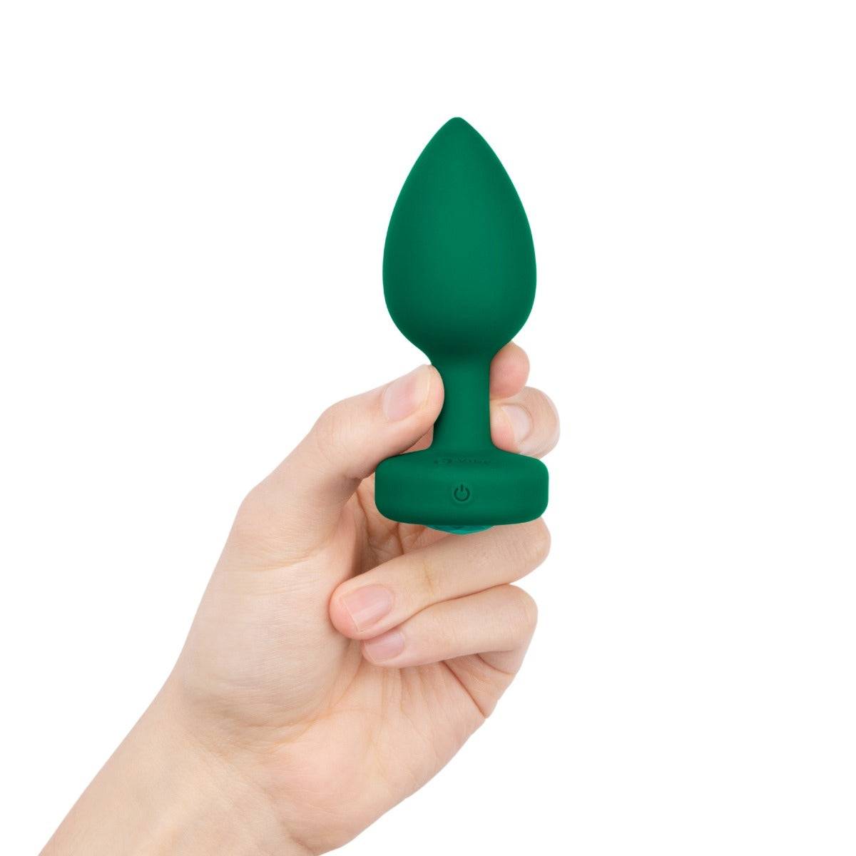 b-Vibe Vibrating Jewel Butt Plug Emerald Green Medium Large - Simply Pleasure