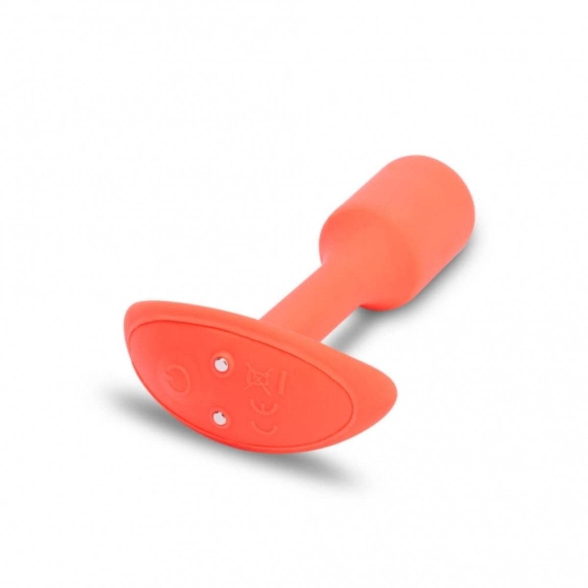 b-Vibe Snug Plug 1 Vibrating Weighted Silicone Butt Plug Orange - Simply Pleasure