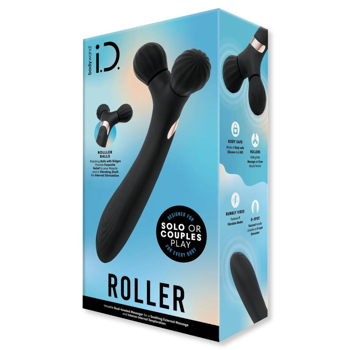Bodywand I.D. Roller All In One Vibrating Massager Black - Simply Pleasure