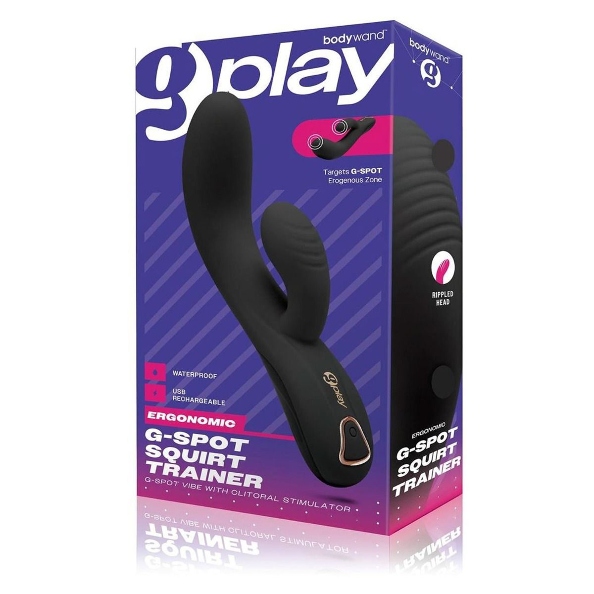 Bodywand G-Play Ergonomic G-Spot Squirt Trainer Vibrator And Clitoral Stimulator Black - Simply Pleasure