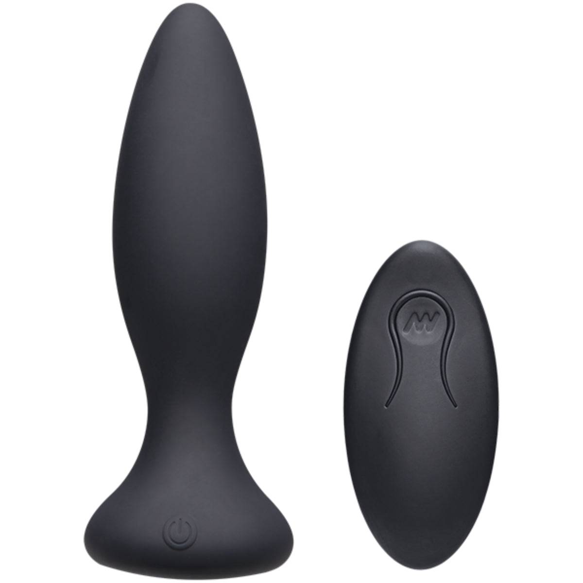 A-Play Vibe Beginner Remote Control Silicone Vibrating Butt Plug Black 4.75 Inch - Simply Pleasure