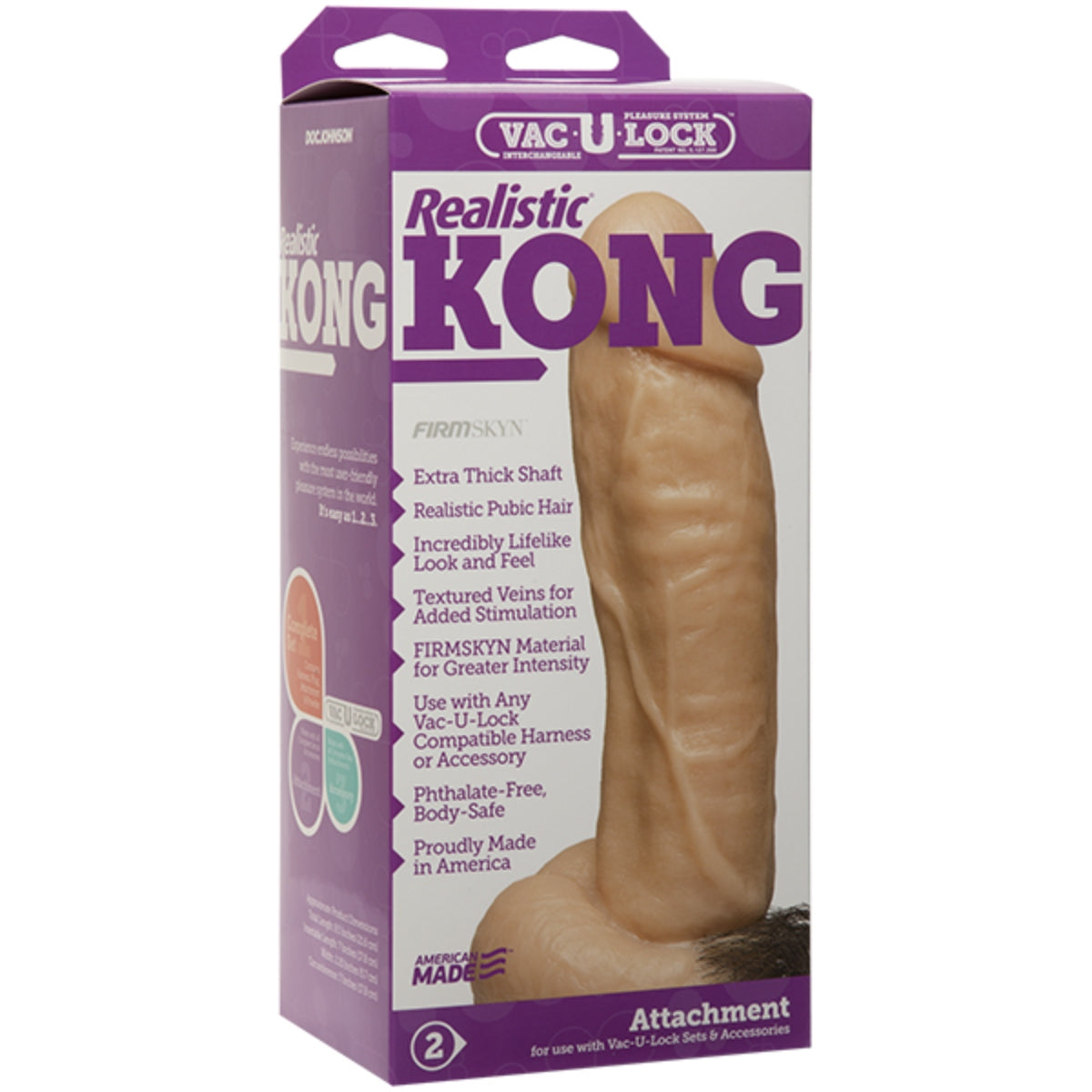 Vac-U-Lock Realistic Kong Firmskyn Dildo Pink 8.5 Inch