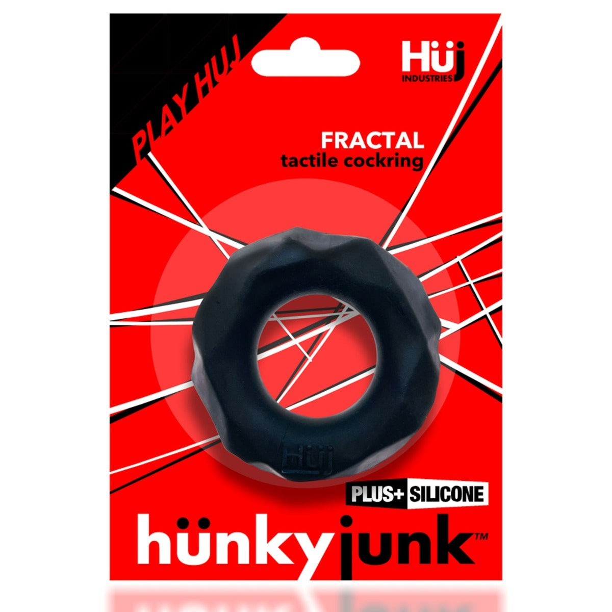 Hunkyjunk Fractal Tactile Silicone Cock Ring Tar Ice