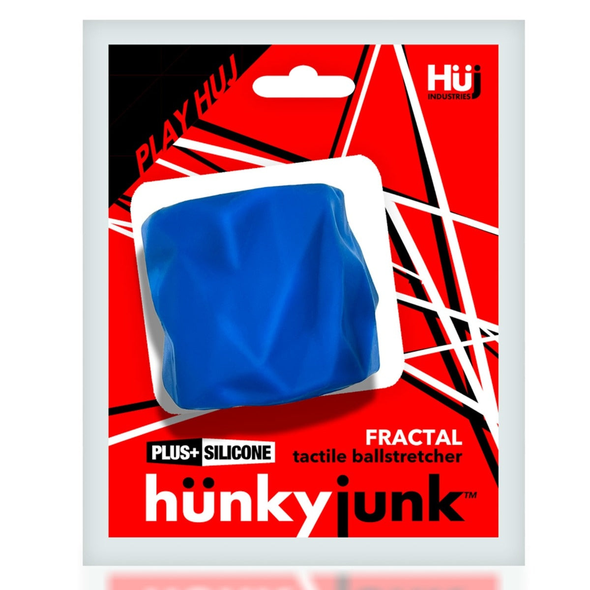 Hunkyjunk Fractal Tactile Silicone Ball Stretcher Teal Ice