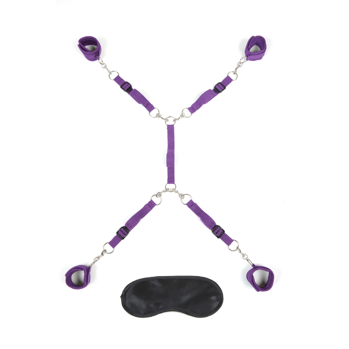 Lux Fetish 7 Piece Bed Spreader Playful Restraint System Purple