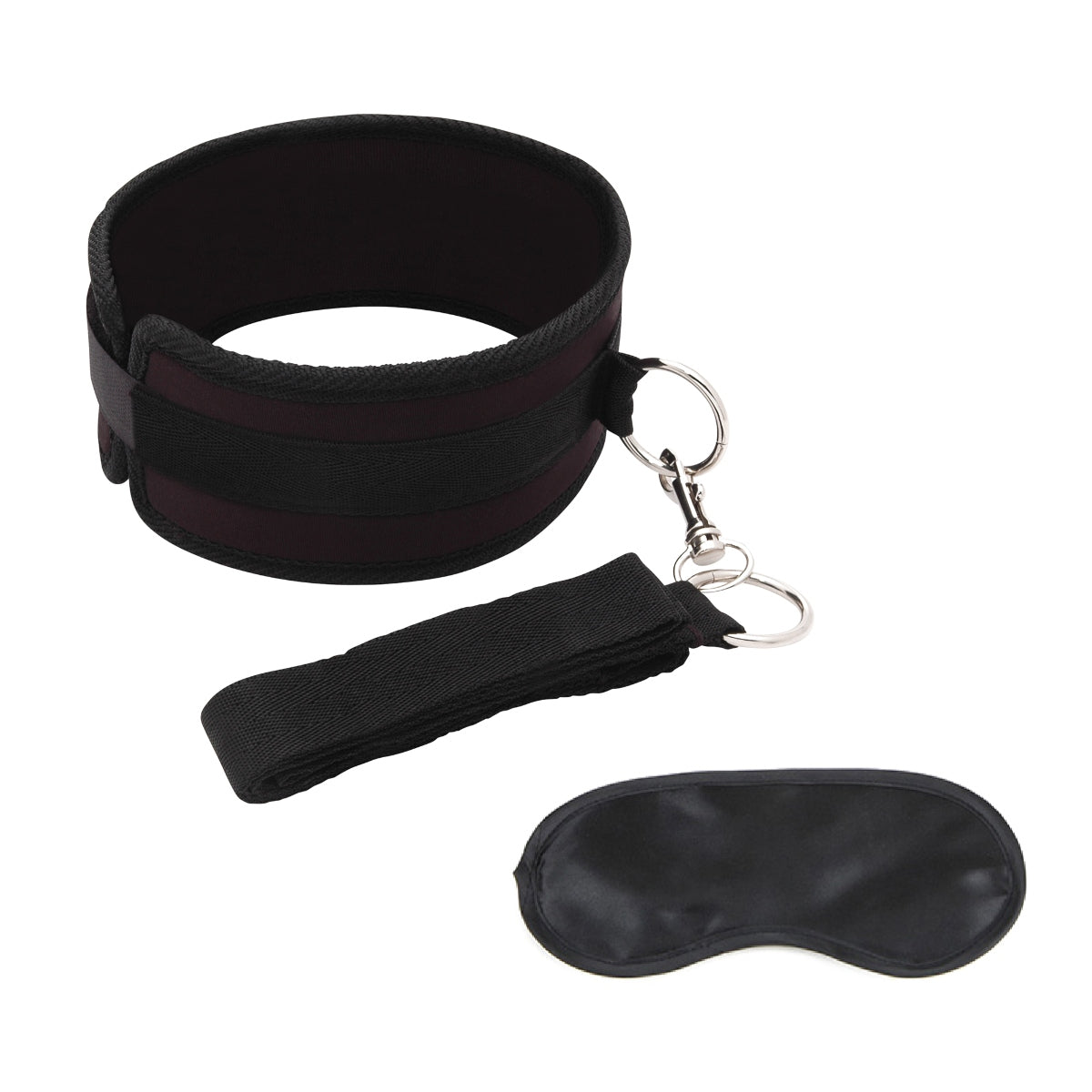 Lux Fetish Collar & Removable Leash Set Black