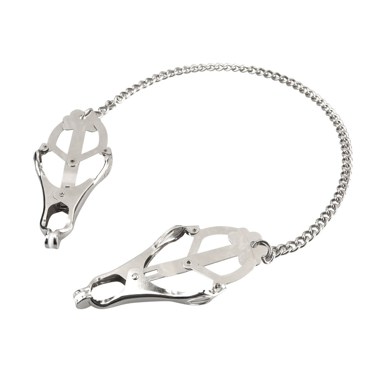 Lux Fetish Japanese Clover Nipple Clips Silver