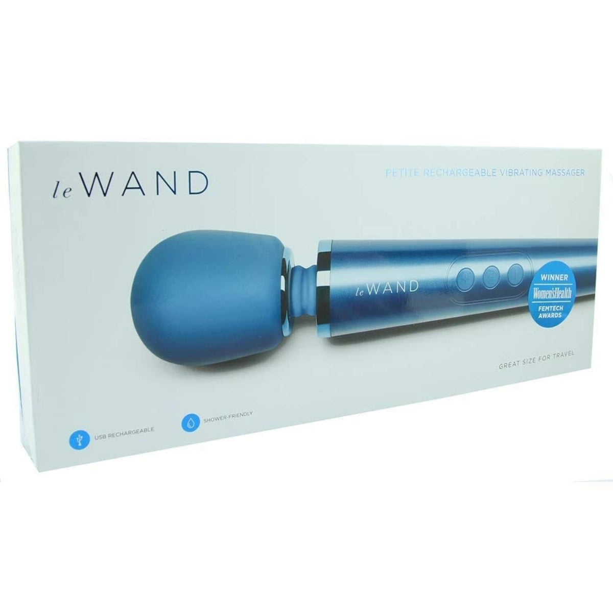 Le Wand Petite Rechargeable Wand Massager Blue