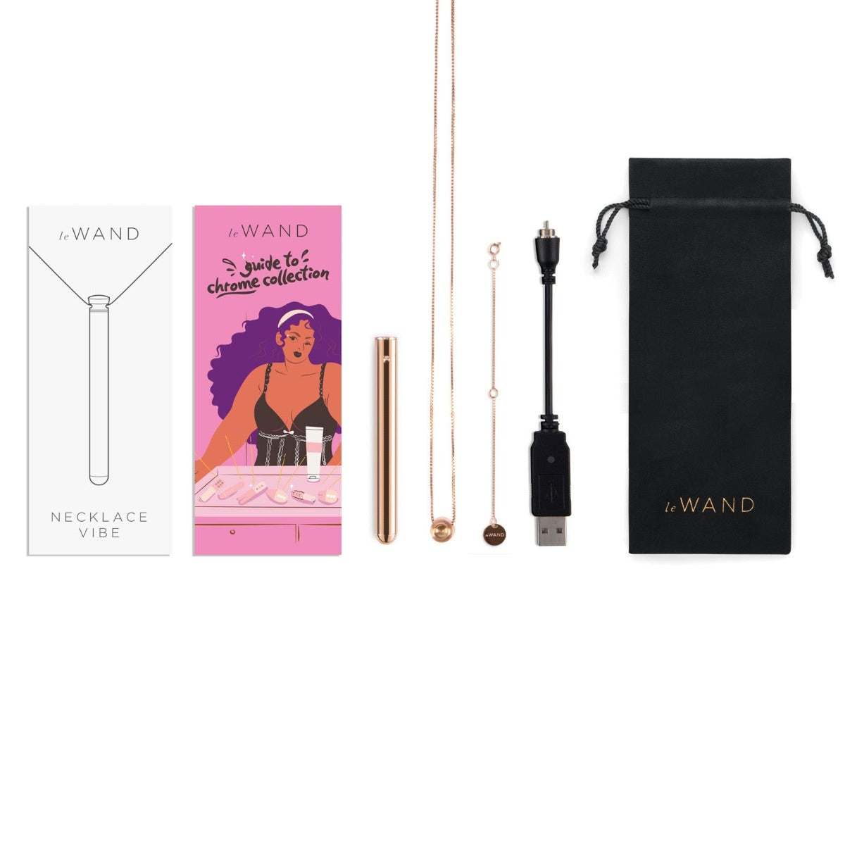 Le Wand Rechargeable Necklace Vibrator Rose Gold
