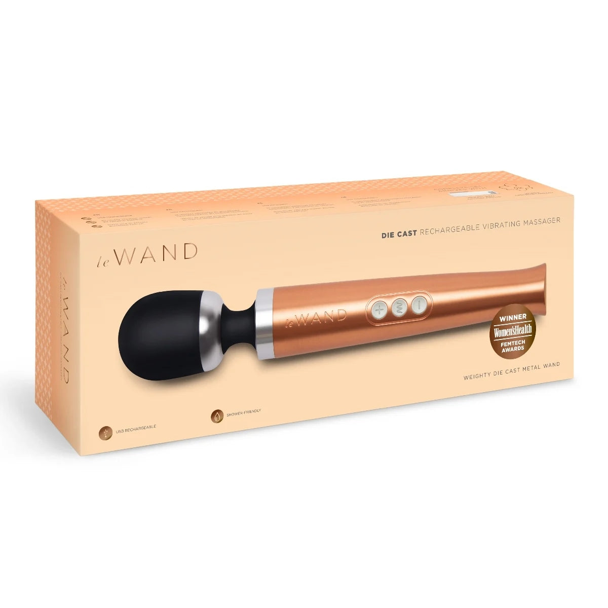 Le Wand Die Cast Rechargeable Wand Massager Rose Gold