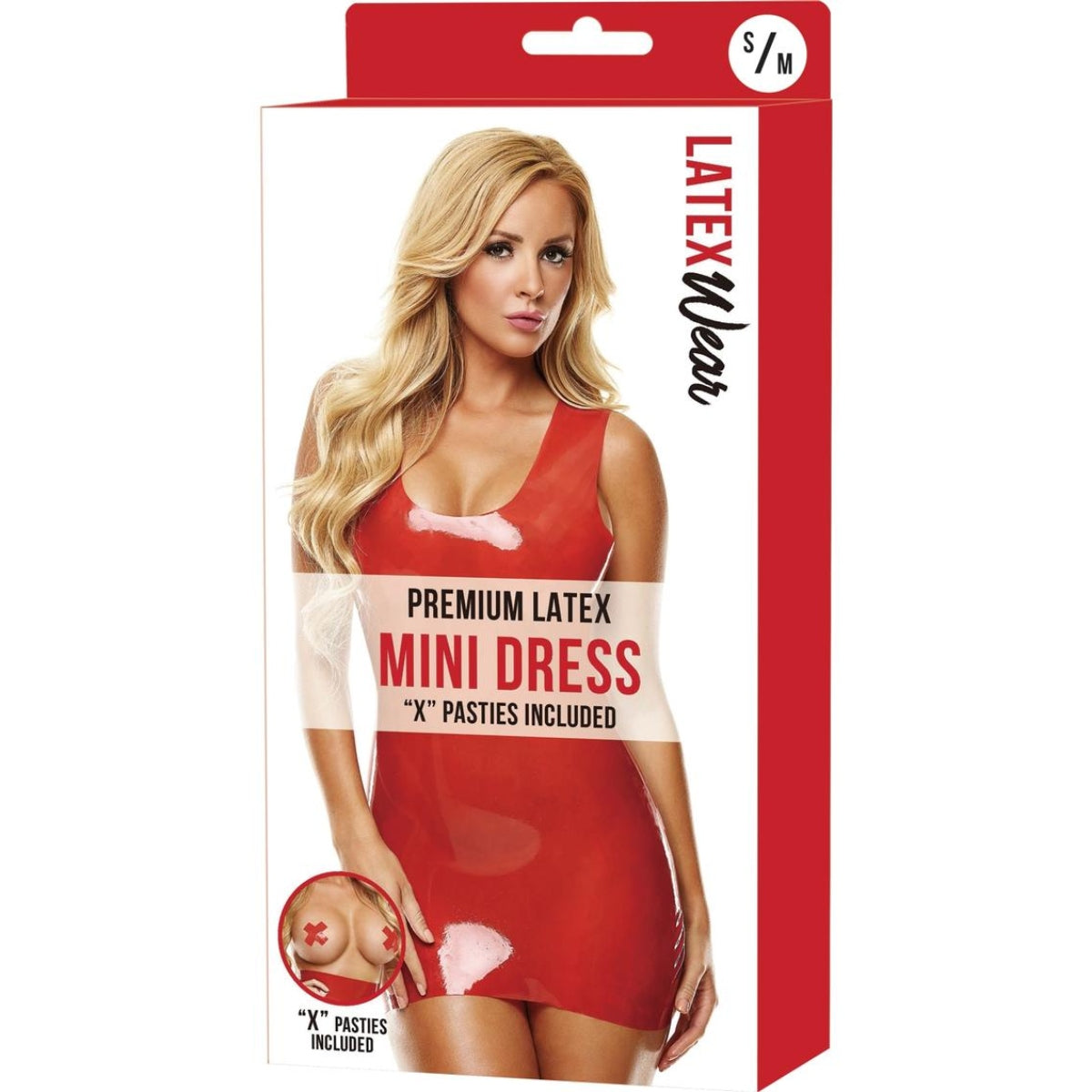 Latex Wear Premium Latex Mini Dress Red Small Medium