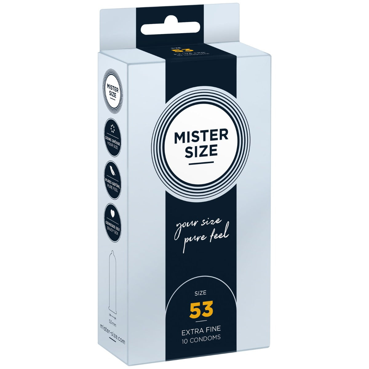 Mister Size Pure Feel Condoms Size 53mm 10 Pack