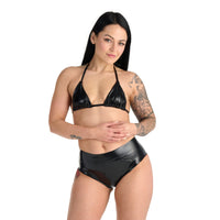 Me You Us Latex Crotchless Panties Black Medium
