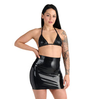 Me You Us Latex Mini Skirt Black Large