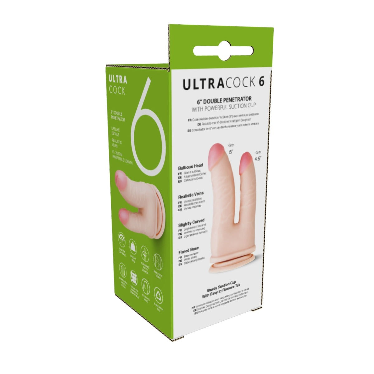 Me You Us Ultra Cock Double Penetrator Dildo Pink 6 Inch