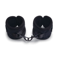 Me You Us Padded Velvet Wrist Cuffs Black