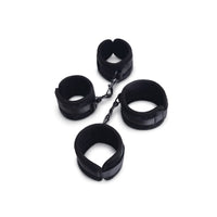 Me You Us Padded Velvet Wrist & Ankle Cuff Set Black