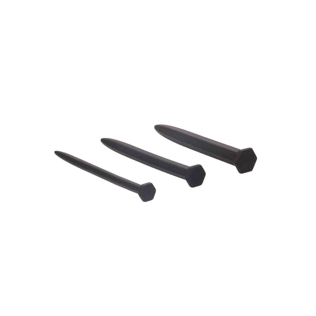 Ouch Silicone Screw Penis Plug Set Black