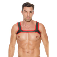 Ouch Puppy Play Neoprene Chest Harness Black Red