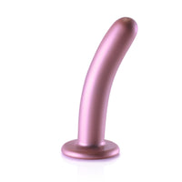 Ouch Smooth Silicone G-Spot Dildo Metallic Rose 6 Inch