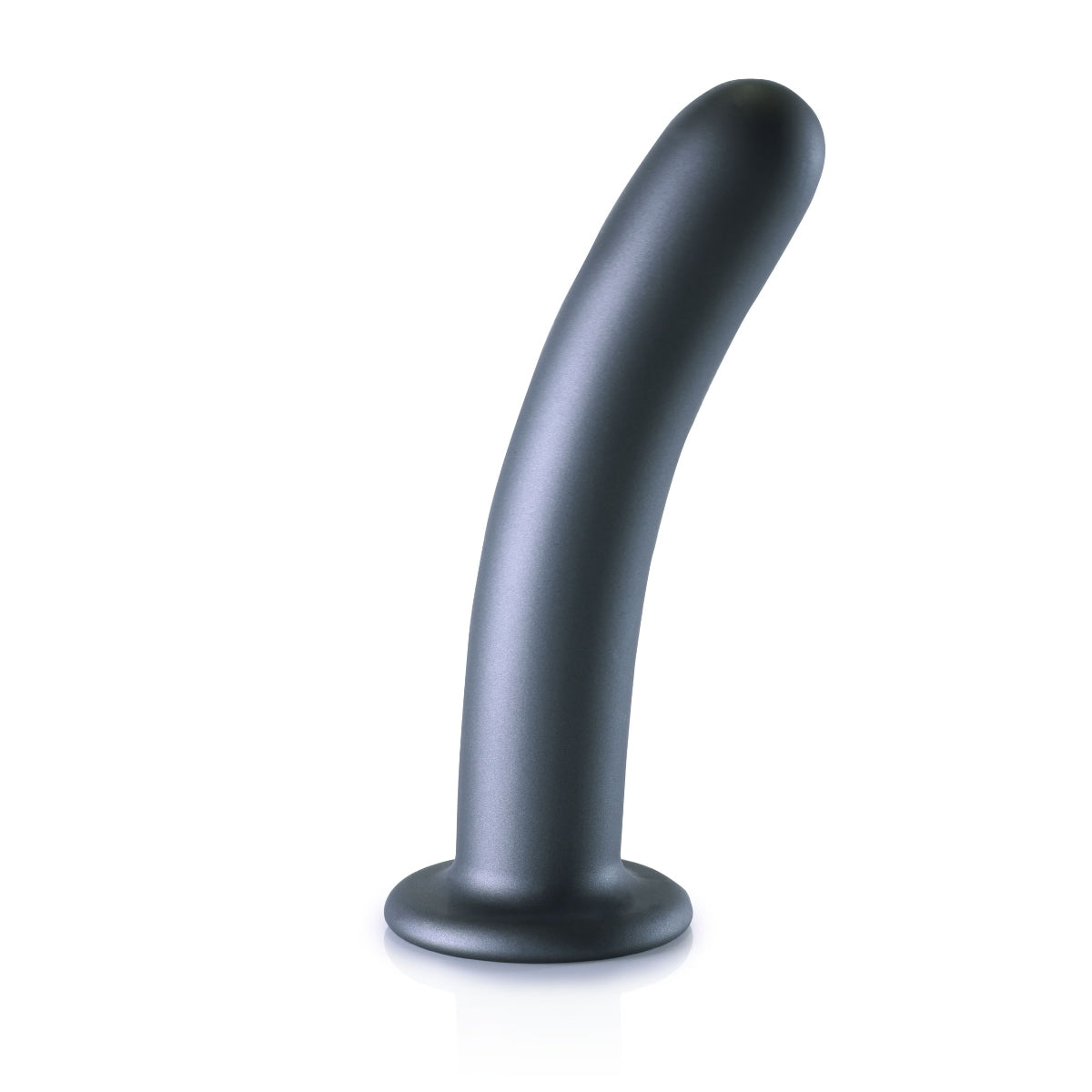 Ouch Smooth Silicone G-Spot Dildo Metallic Grey 7 Inch