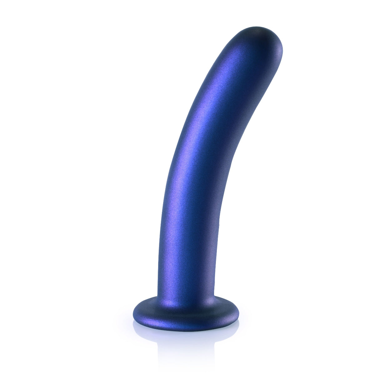Ouch Smooth Silicone G-Spot Dildo Metallic Blue 7 Inch