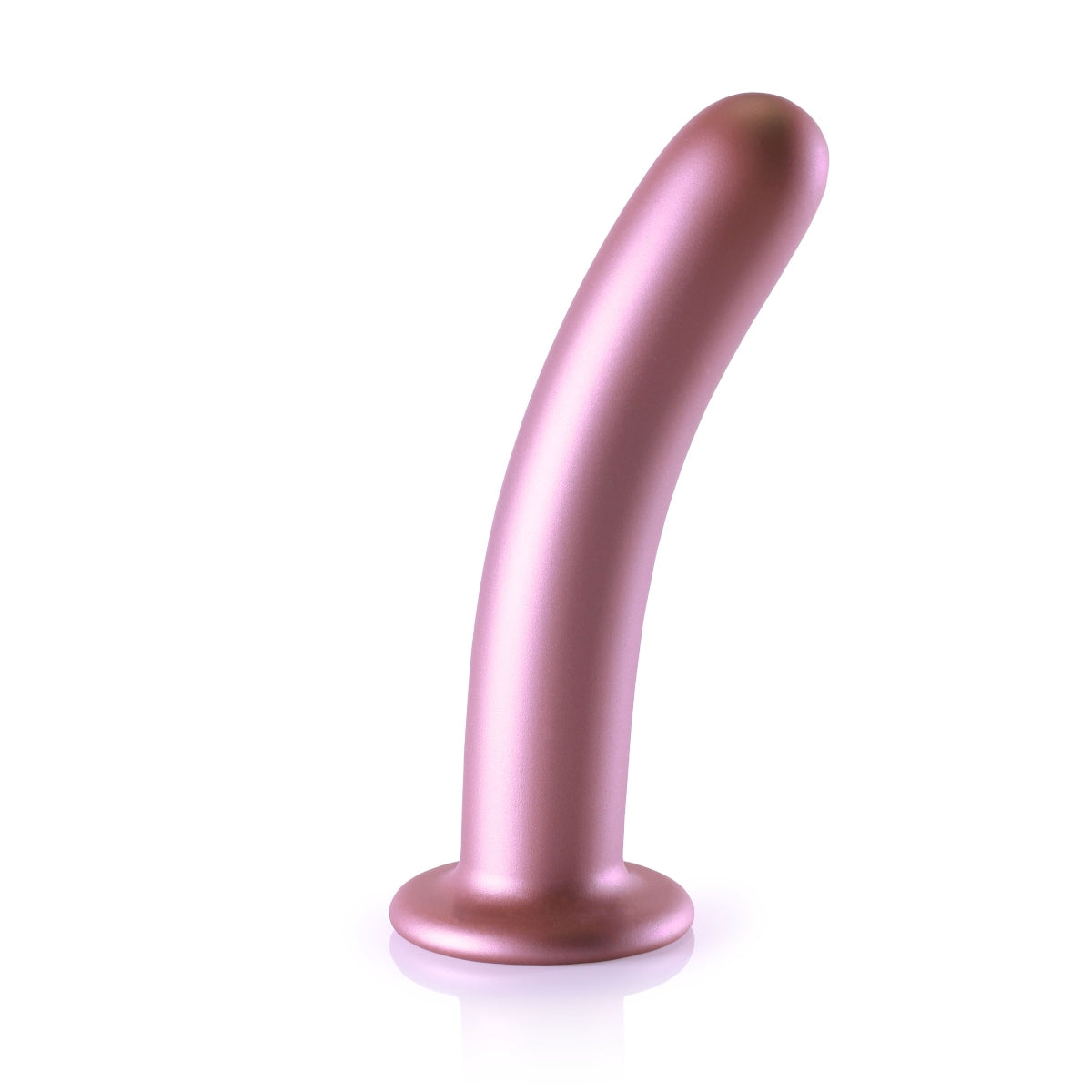 Ouch Smooth Silicone G-Spot Dildo Metallic Rose 7 Inch