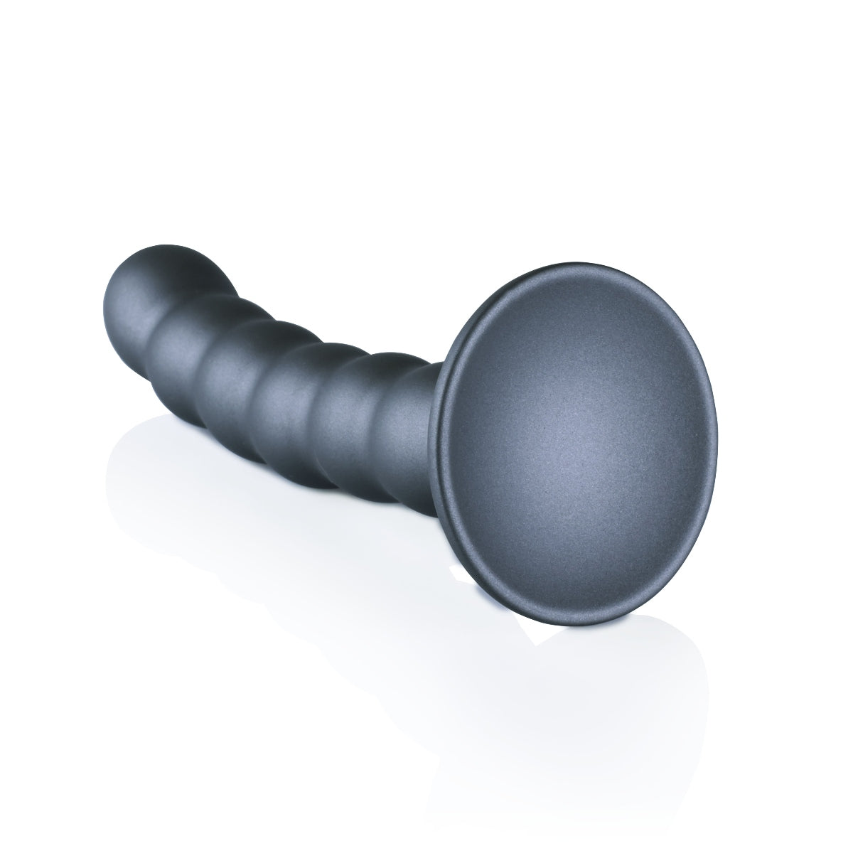 Ouch Beaded Silicone G-Spot Dildo Metallic Grey 5 Inch