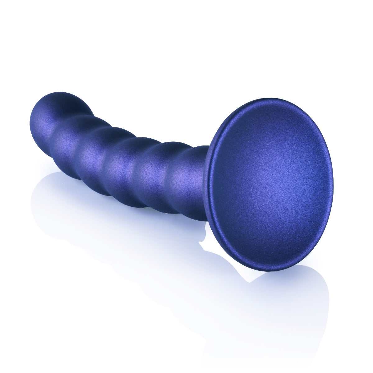 Ouch Beaded Silicone G-Spot Dildo Metallic Blue 5 Inch