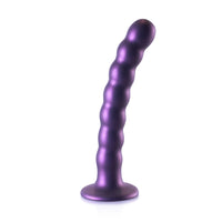 Ouch Beaded Silicone G-Spot Dildo Metallic Purple 6.5 Inch
