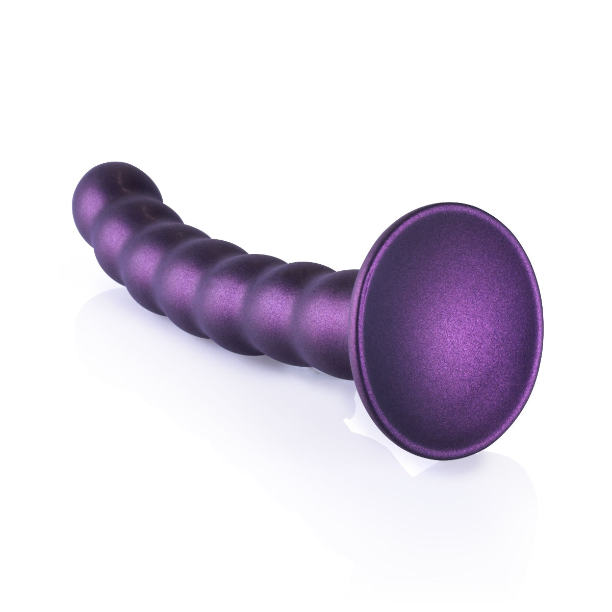 Ouch Beaded Silicone G-Spot Dildo Metallic Purple 6.5 Inch