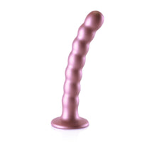 Ouch Beaded Silicone G-Spot Dildo Metallic Rose 6.5 Inch