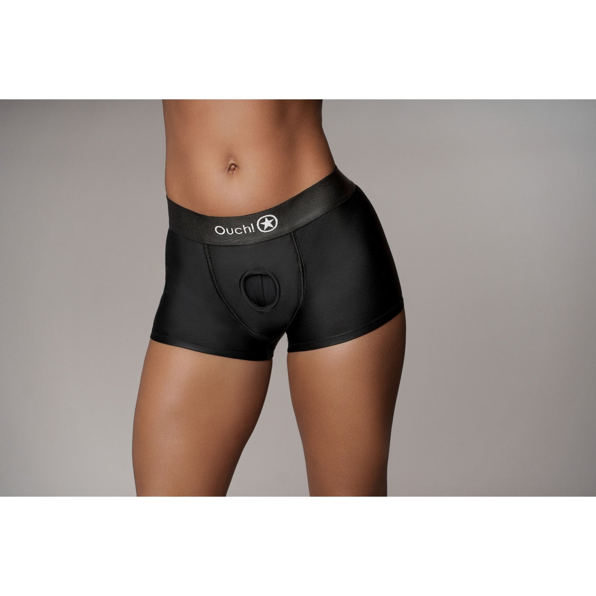 Ouch Vibrating Strap-On Boxer Black