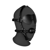 Ouch Xtreme Blindfolded Head Harness With Ball Gag Black